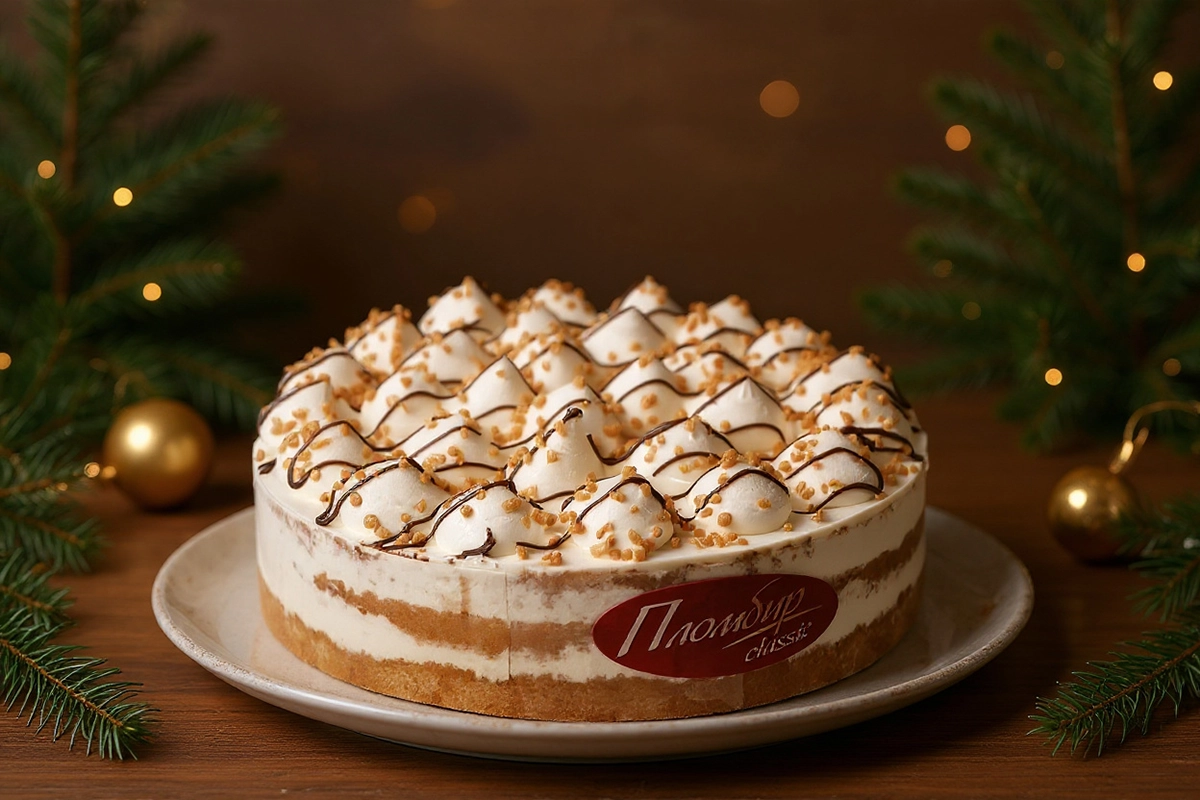 Торт Пломбир Классик в Новогоднем оформлении